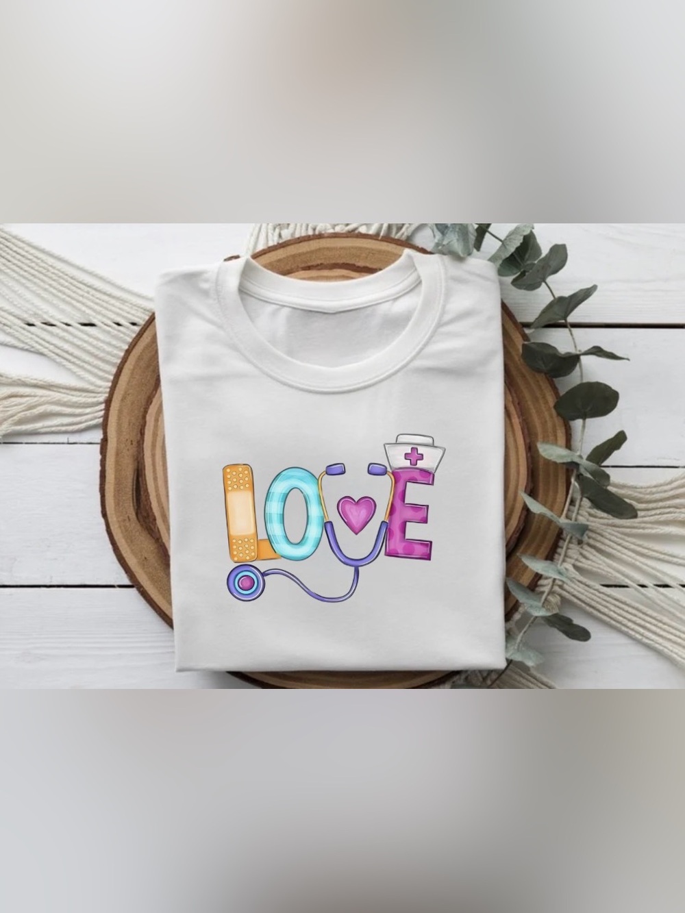 Love Nurse Graphic Tee | Cute Nurse Gift Shirt | Colorful Nurse Tee - Picture 1 of 2